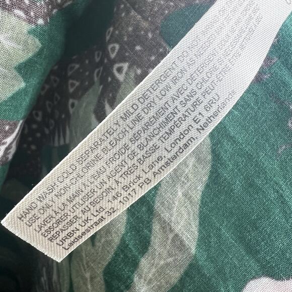 Anthropologie Green Victoria Garcia Floral Flutter Sleeve Tiered Dress SP Gecko - Picture 13 of 14